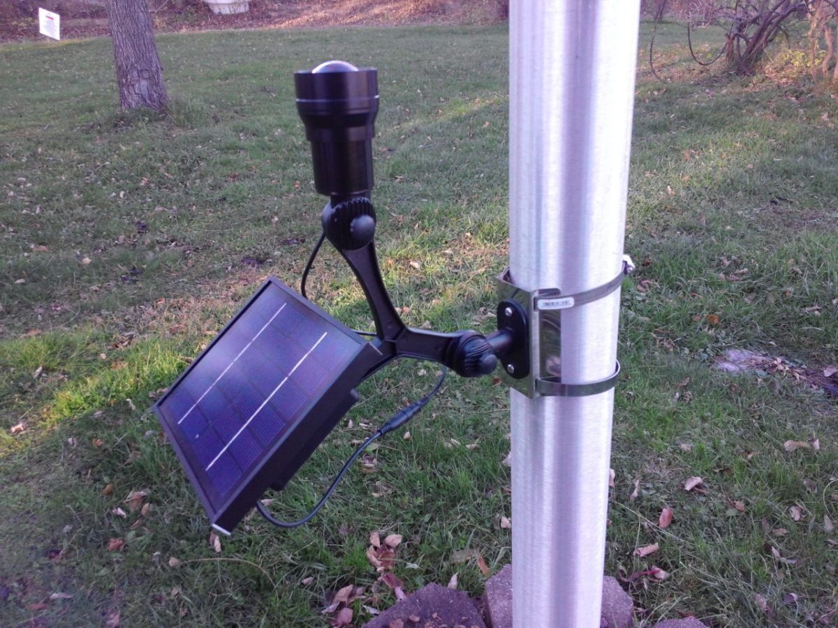 Solar Flagpole Light- With CREE Adjustable Spread Light