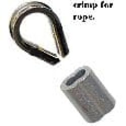 Yoke and crimp for rope -stainless steel and aluminum